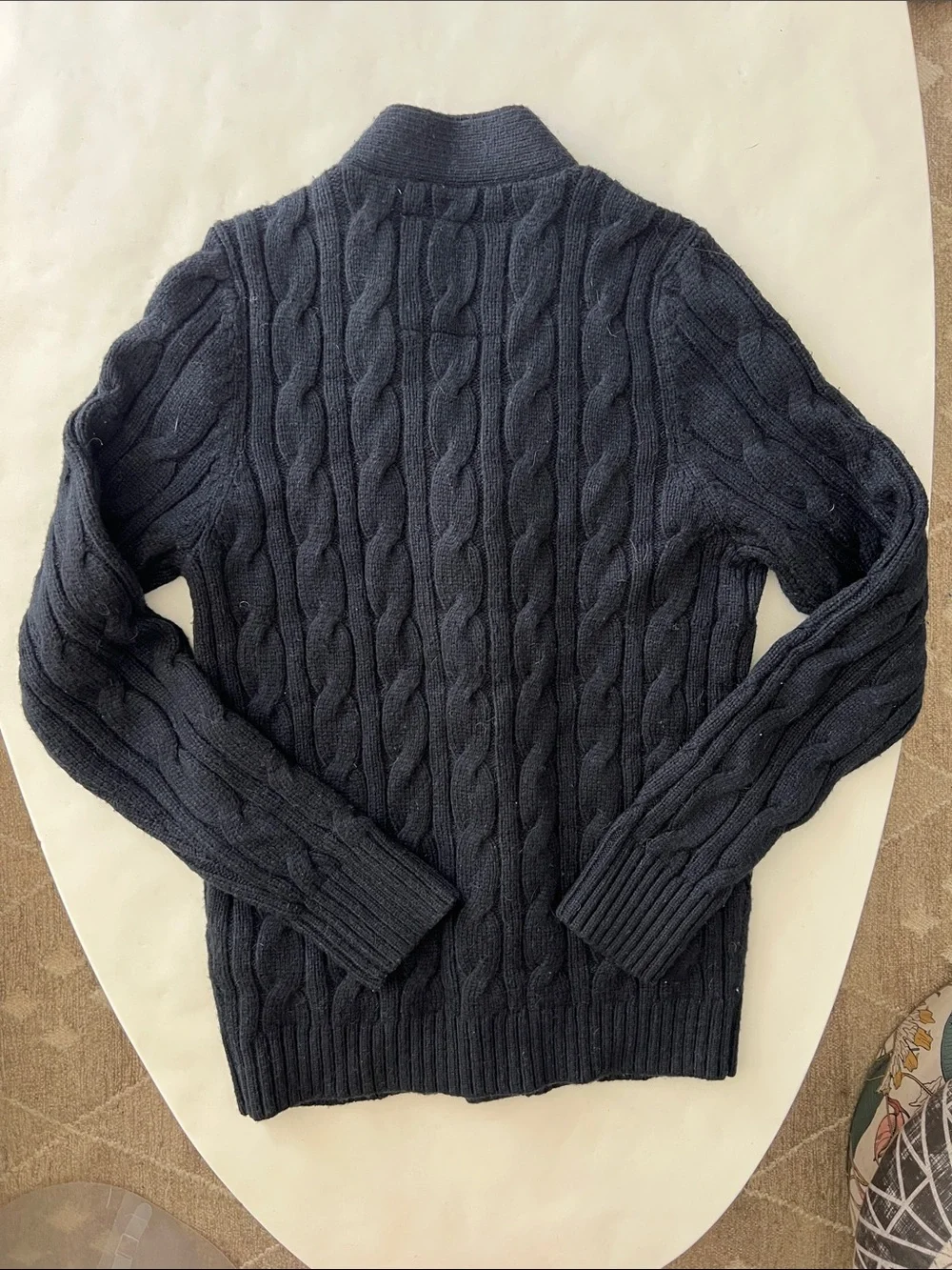 Abercrombie Vintage Wool Alpaca Thick Heavy Button Down Cardigan Sweater Navy M